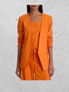 Alice + Olivia Bright Orange Tailored Blazer & Vest